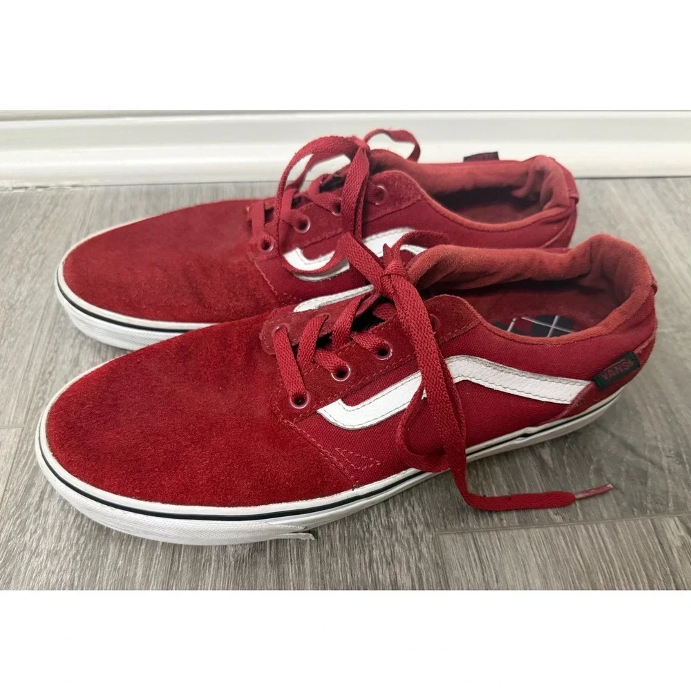 Vans Old Skool Red Suede Sneaker Skater Grunge Mens Size 9 Low Top Streetwear